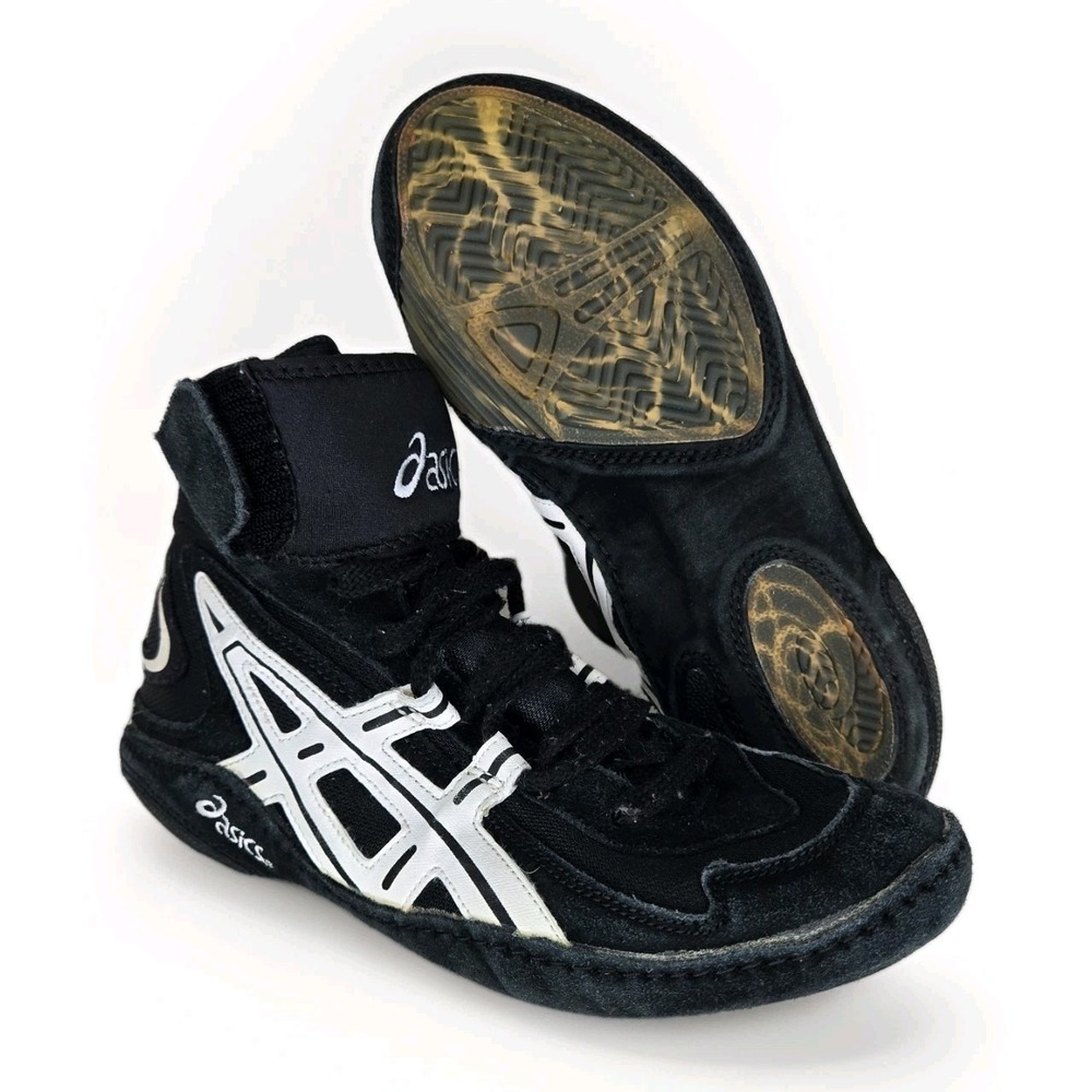Asics‎ Jackal Vintage Wrestling Shoes Men's Sz 8 RARE P2 2003 Black Suede Boxing